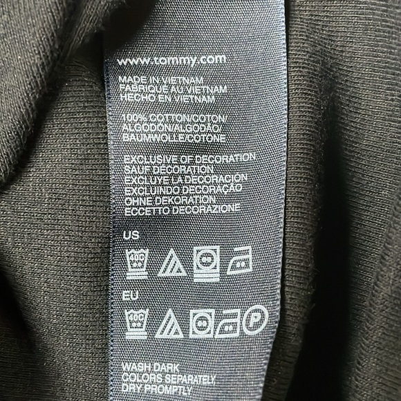 Tommy Hilfiger  Long-sleeve black tee, white boatneck collar, tunic, size L - Picture 8 of 8